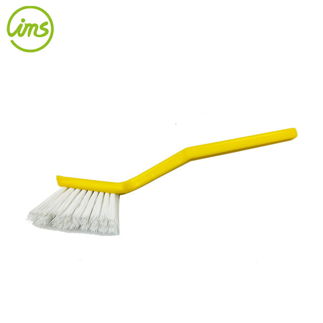 brosse à manche long courbé - jaune